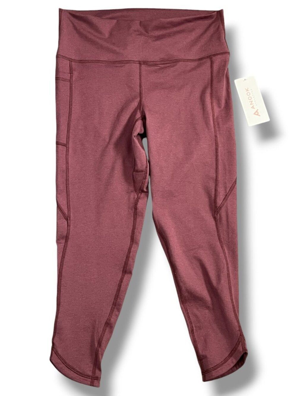 NWT Anook Athletics Ellie Maternity 23-Inch Crop Leggings Berry Heather Sz Large